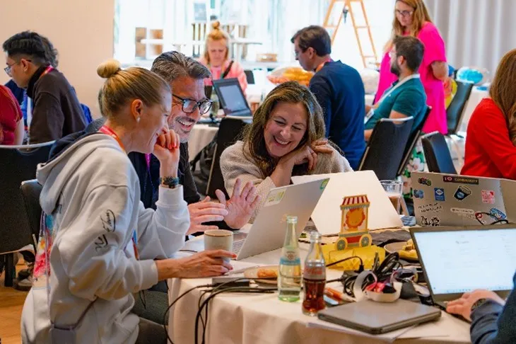 Hackathon participants collaborating