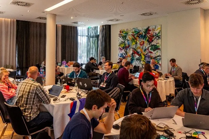 Hackathon team working together